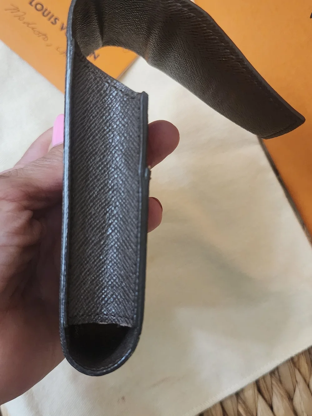 Louis Vuitton Brown Damier Ebene Checkered Cosmetic Case